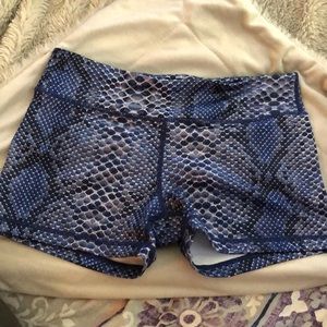 Blue snake print shorts